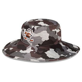 Men's New Era Camo Cleveland Browns 2022 NFL Training Camp Official Historic Logo Panama Bucket Hat