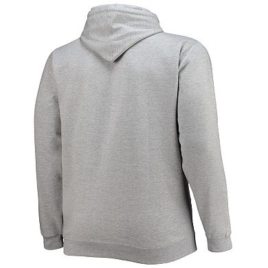 Men's Heathered Gray Miami Heat Big & Tall Heart & Soul Pullover Hoodie