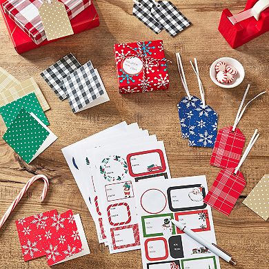 Hallmark Christmas Gift Tags with Ribbon, Sticker Seals & Mini Notecards