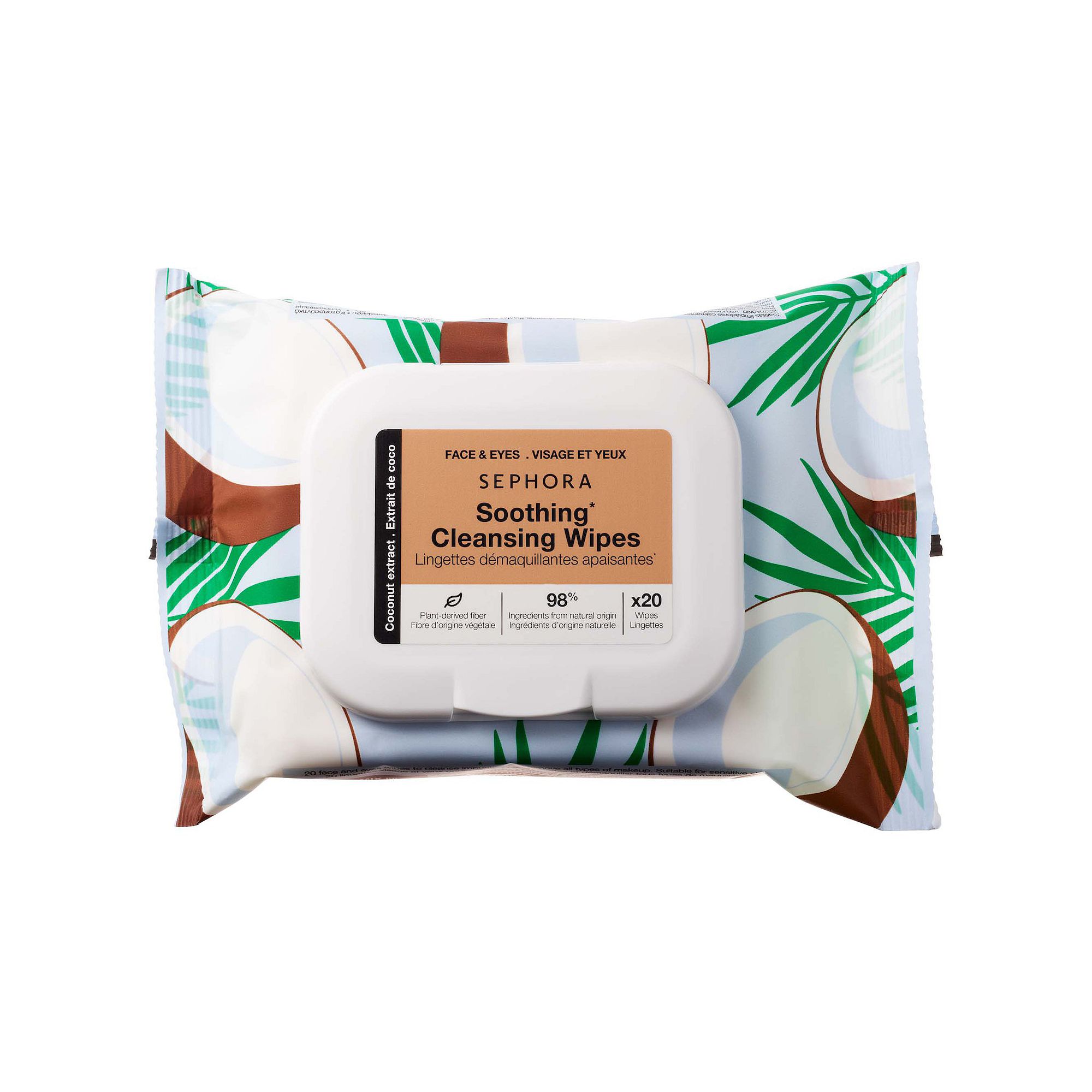 SEPHORA COLLECTION Cleansing + Exfoliating Wipes, Size: 20 CT, White