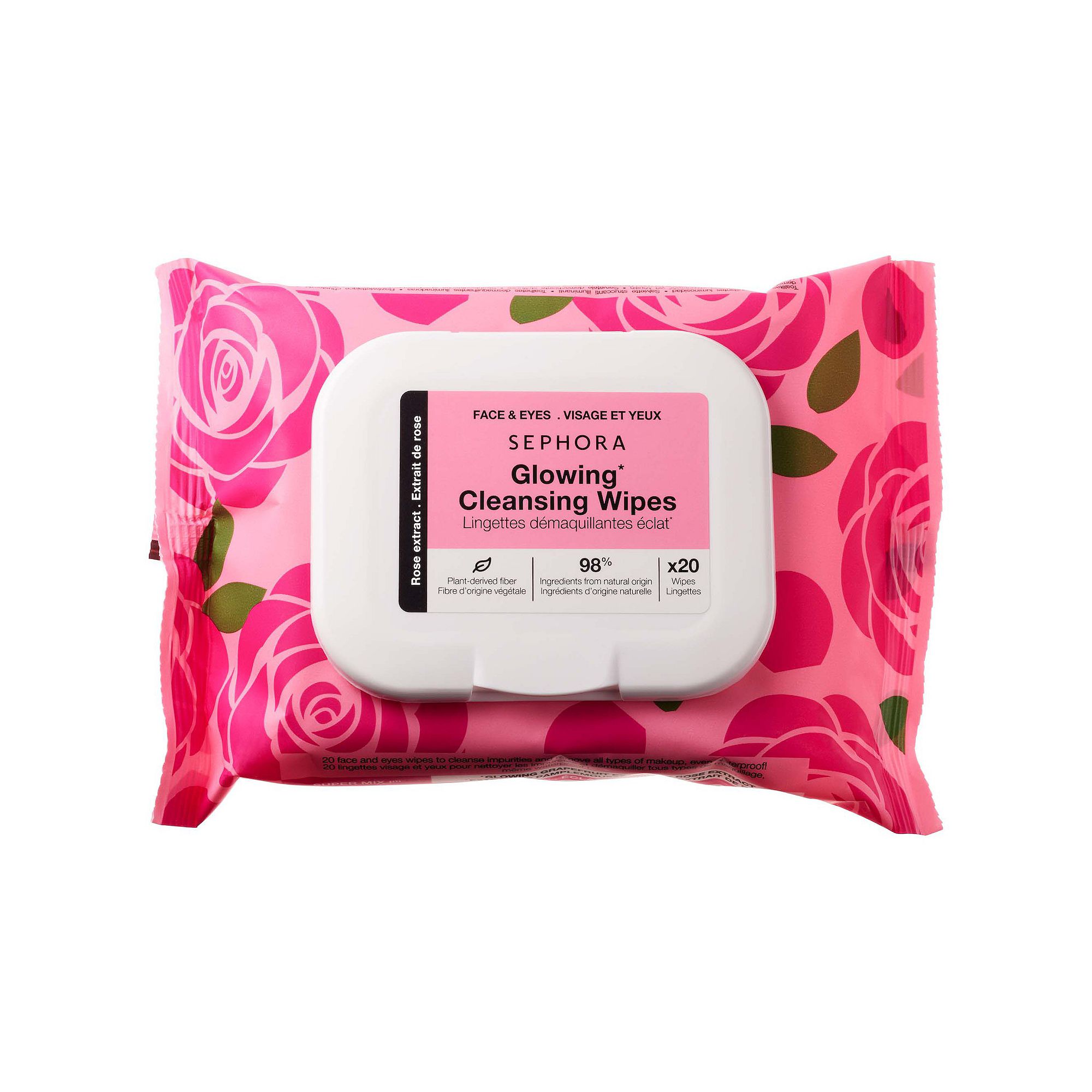 SEPHORA COLLECTION Cleansing + Exfoliating Wipes, Size: 10 CT, Pink