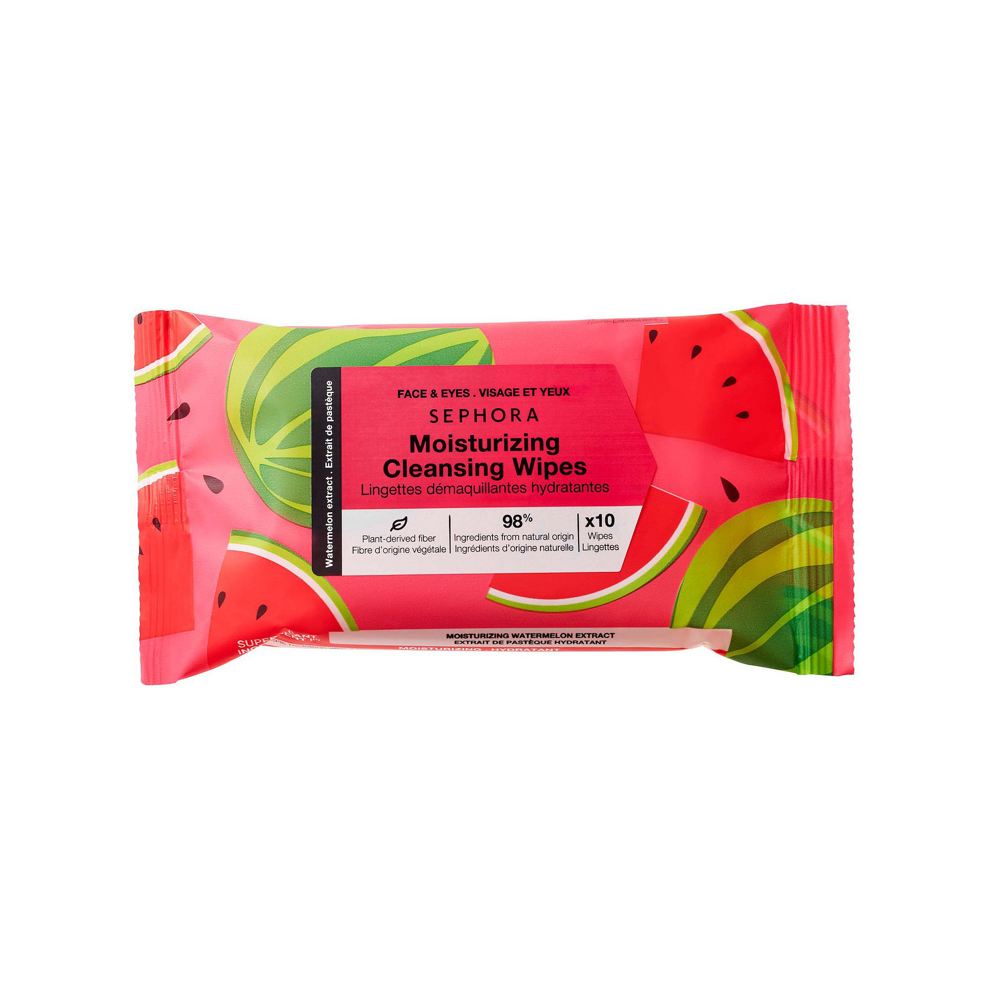 SEPHORA COLLECTION Cleansing + Exfoliating Wipes, Size: 10 CT, Watermelon