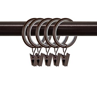 Rod Desyne 1-1/4" Noise-Canceling Curtain Rings with Clip 10-pack Set