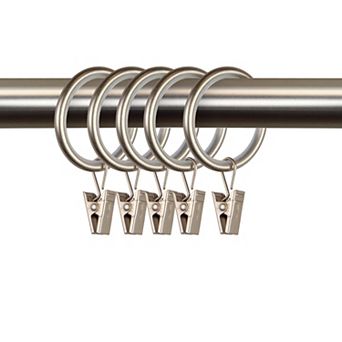 Rod Desyne 1-1/4" Noise-Canceling Curtain Rings with Clip 10-pack Set