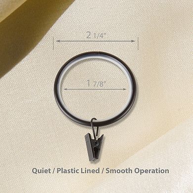 Rod Desyne 1-7/8" Noise-Canceling Curtain Rings with Clip 10-pack Set
