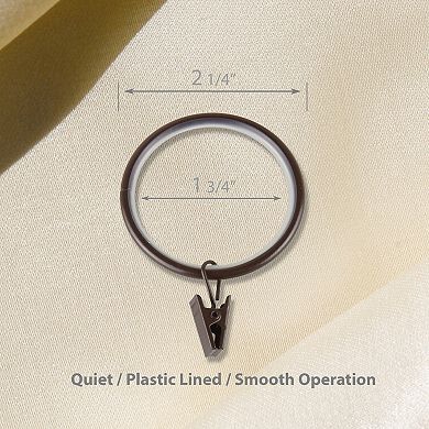 Rod Desyne 1-7/8" Noise-Canceling Curtain Rings with Clip 10-pack Set