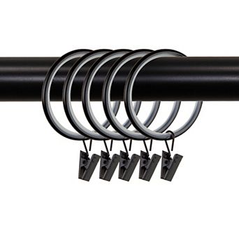 Rod Desyne 1-7/8" Noise-Canceling Curtain Rings with Clip 10-pack Set