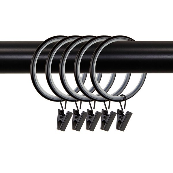 Rod Desyne 17/8" NoiseCanceling Curtain Rings with Clip 10pack Set