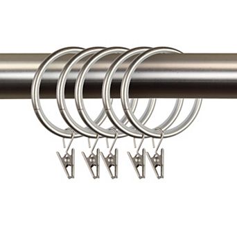 Rod Desyne 1-7/8" Noise-Canceling Curtain Rings with Clip 10-pack Set