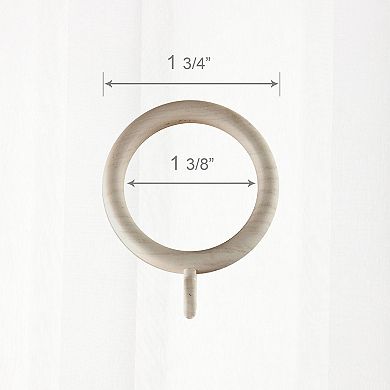 Rod Desyne Plastic Faux Wood Rings 1-3/8" 10-pack Set