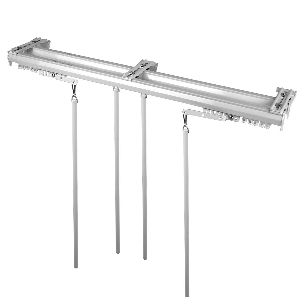 Rod Desyne Baton Draw Double White Traverse Curtain Rod