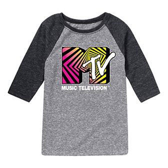 Boys 8-20 MTV Logo Optical Raglan Graphic Tee