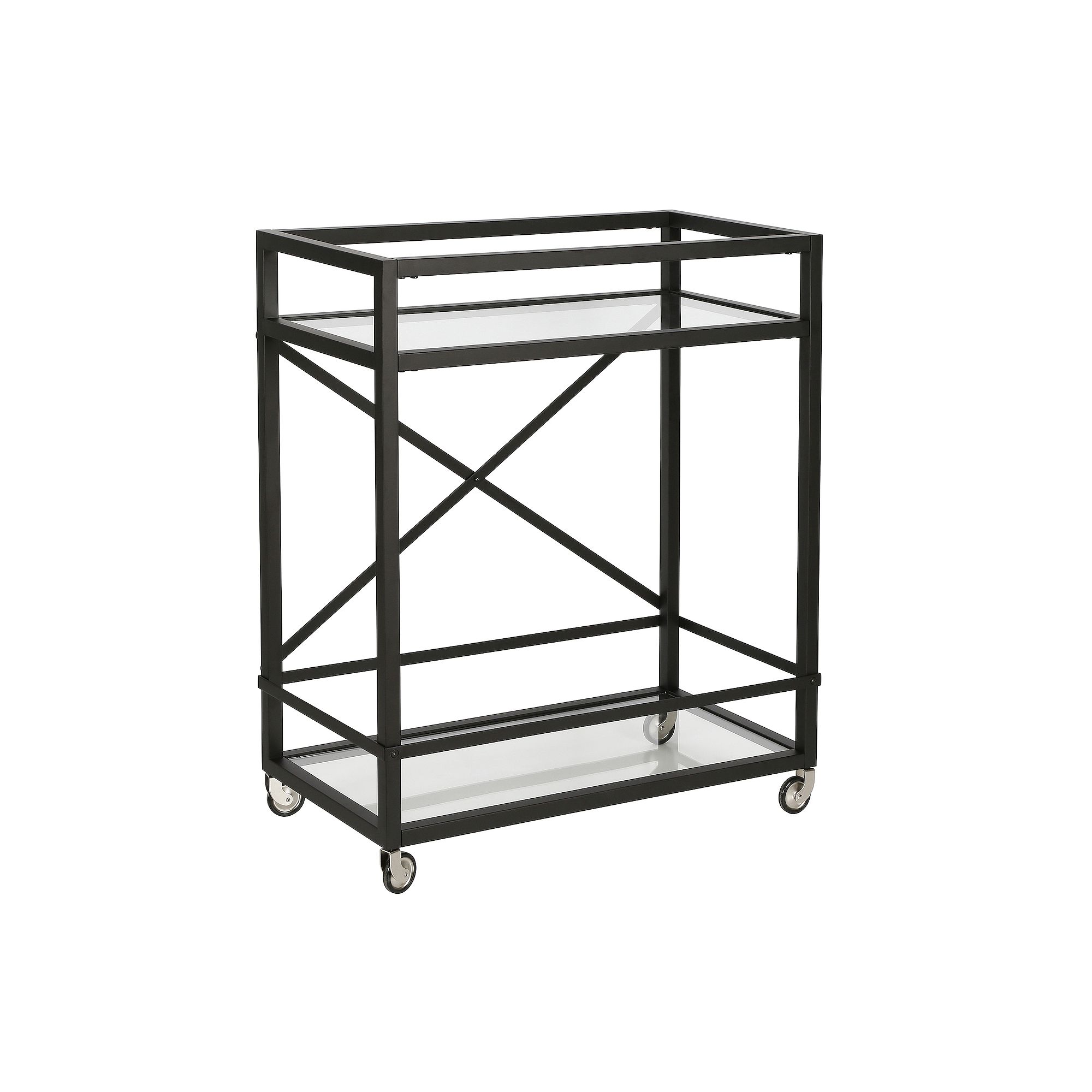Finley & Sloane Wilson 2-Tier Bar Cart, Blackened Bronze
