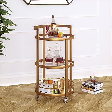 Finley & Sloane Hause 3-Tier Round Bar Cart 