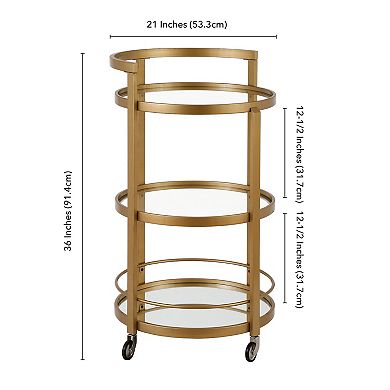Finley & Sloane Hause 3-Tier Round Bar Cart