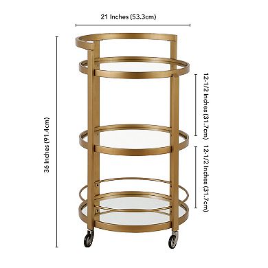 Finley & Sloane Hause 3-Tier Round Bar Cart 