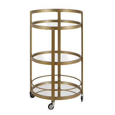 Finley & Sloane Hause 3-Tier Round Bar Cart 