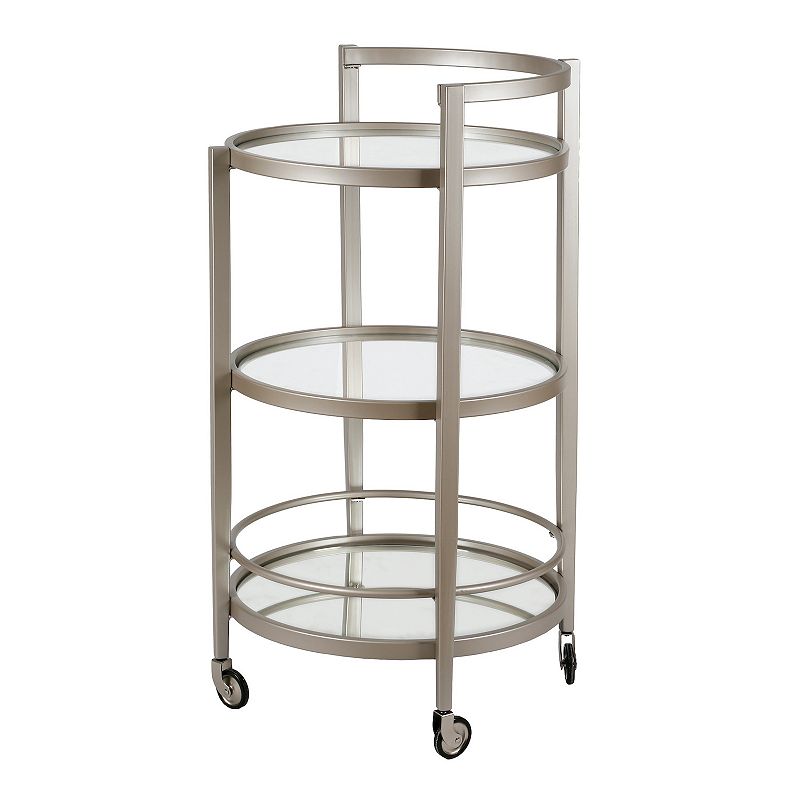 Finley & Sloane Hause 3-Tier Round Bar Cart, Multicolor