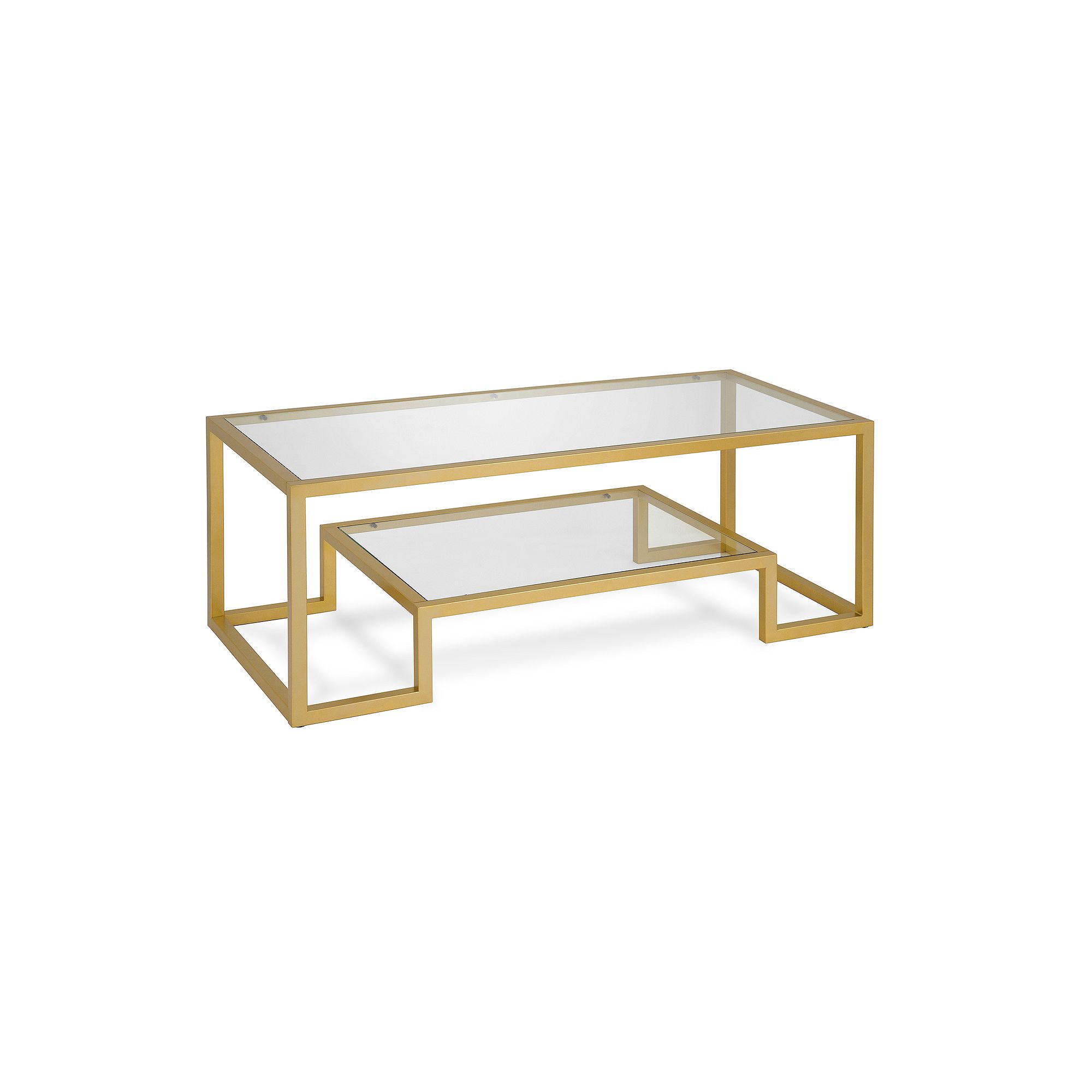 Finley & Sloane Athena 45 Wide Rectangular Coffee Table, Brass