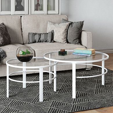 Finley & Sloane Gaia Round Nested 2-Piece Coffee Table Set