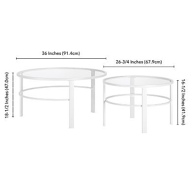 Finley & Sloane Gaia Round Nested 2-Piece Coffee Table Set