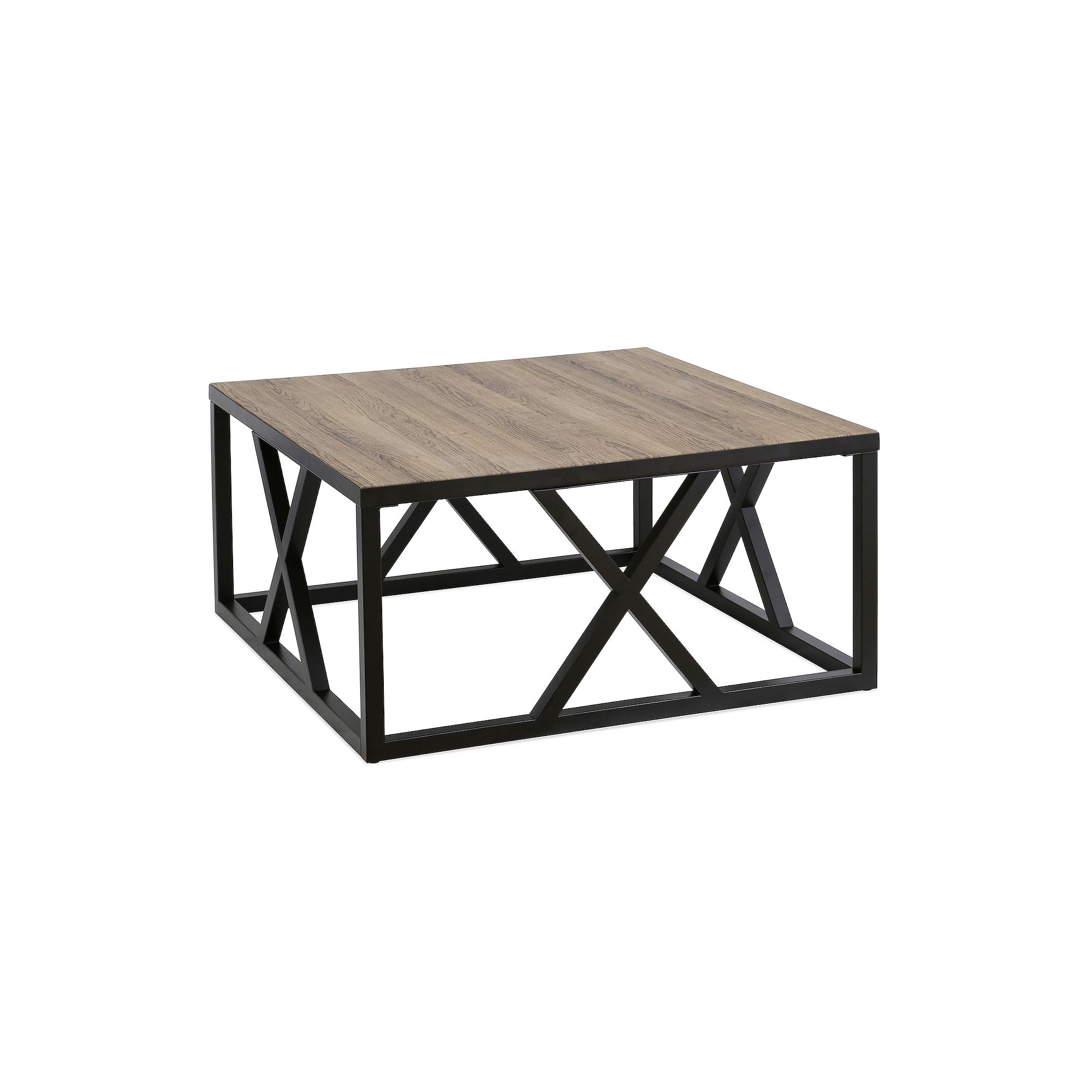 Finley & Sloane Jedrek Square Coffee Table, Blackened Bronze Brown