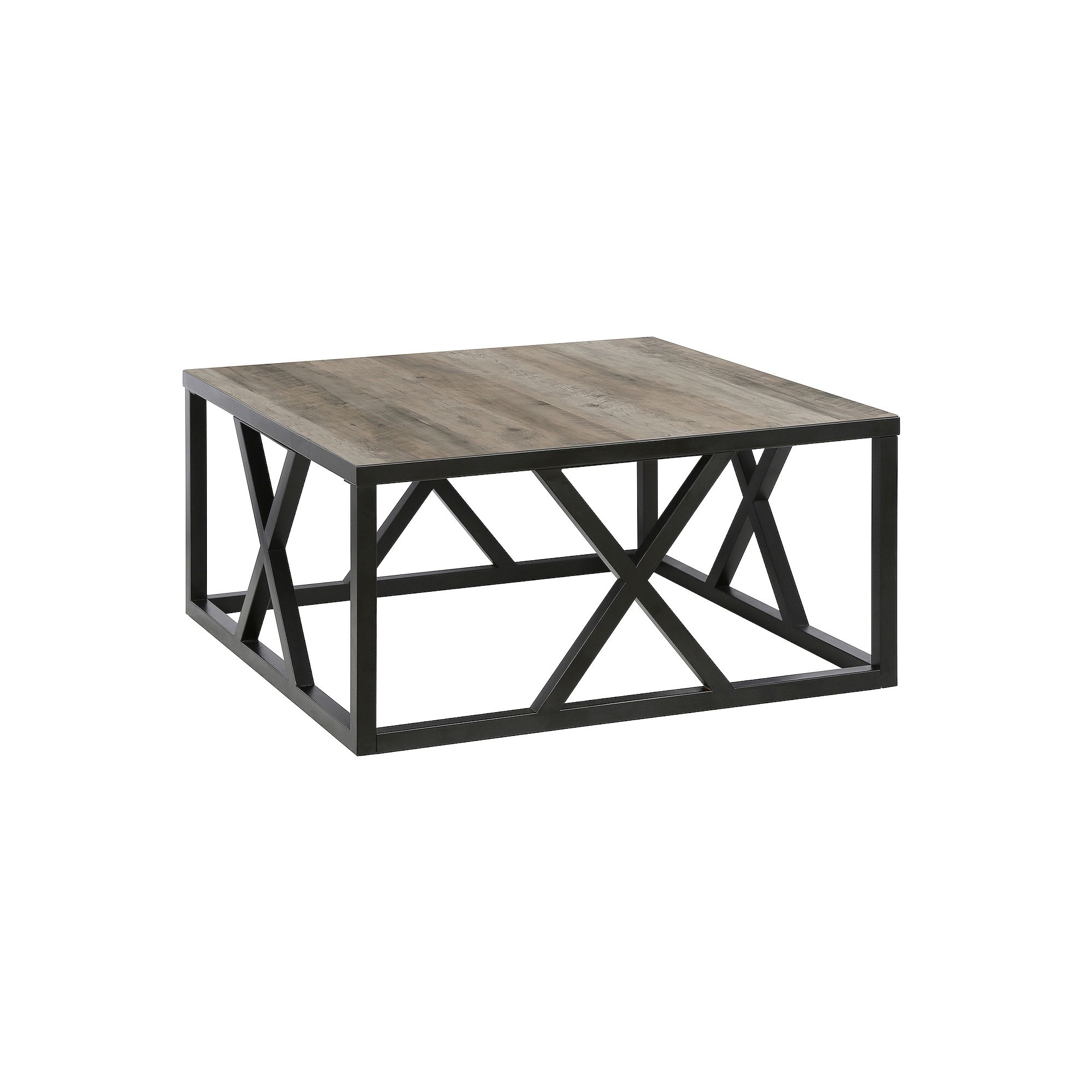 Finley & Sloane Jedrek Square Coffee Table, Blackened Bronze Gray