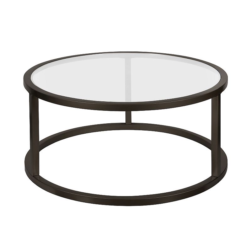 Finley & Sloane Parker 35 Wide Round Coffee Table, Black