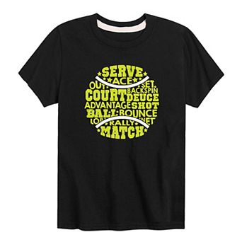 Boys 8-20 Tennis Ball Phrases Graphic Tee