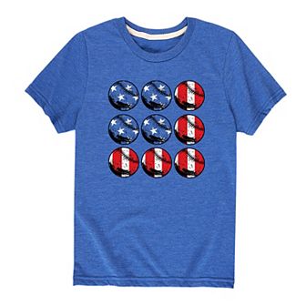 Boys 8-20 Baseball Americana Flag Graphic Tee