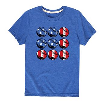 Boys 8-20 Baseball Americana Flag Graphic Tee