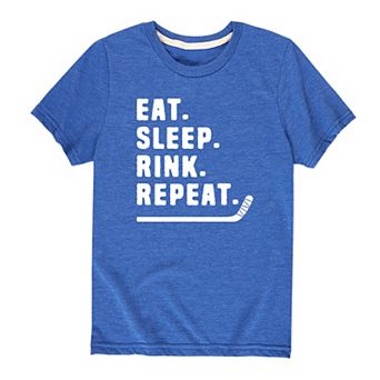 Boys 8-20 Hockey Eat Sleep Rink Repeat Graphic Tee