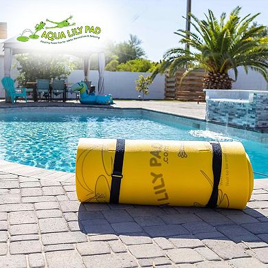 Aqua Lily Pad Tadpole Single Adult Floating Foam Pool Lounger Mat, Green/Yellow