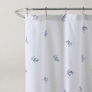 Laura Ashley Flora Blue Shower Curtain