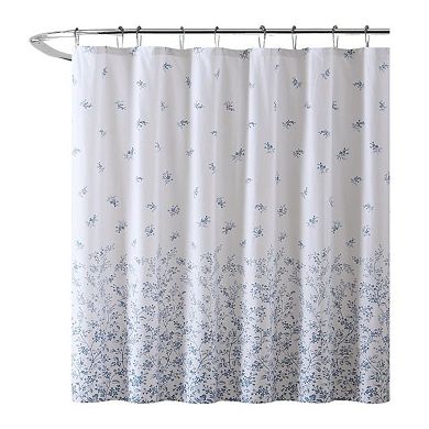 Laura Ashley Flora Blue Shower Curtain
