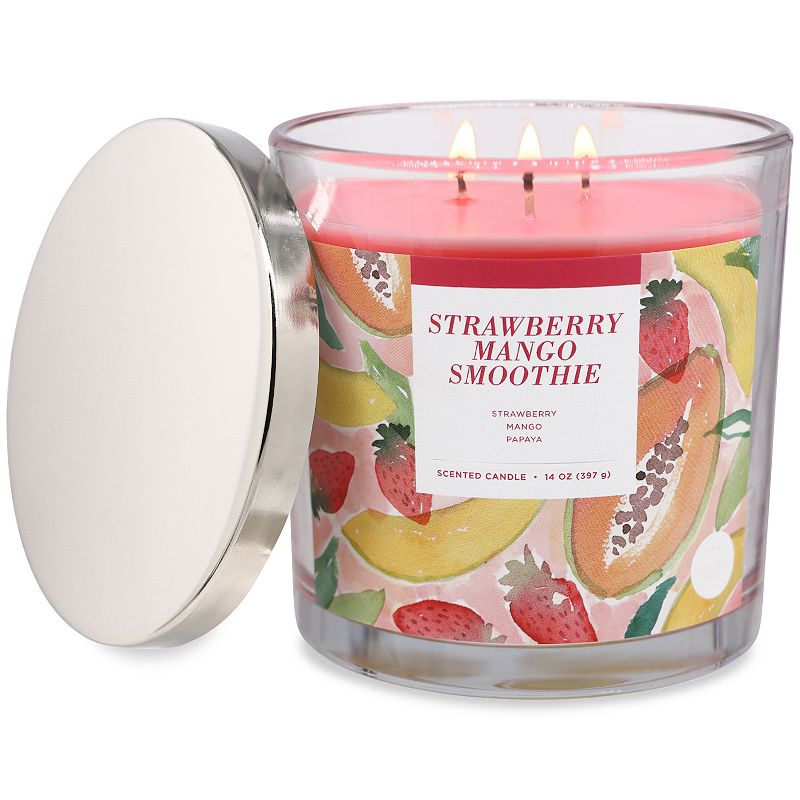 Sonoma Goods For Life Strawberry Mango Smoothie 14-oz. Candle Jar, Pink