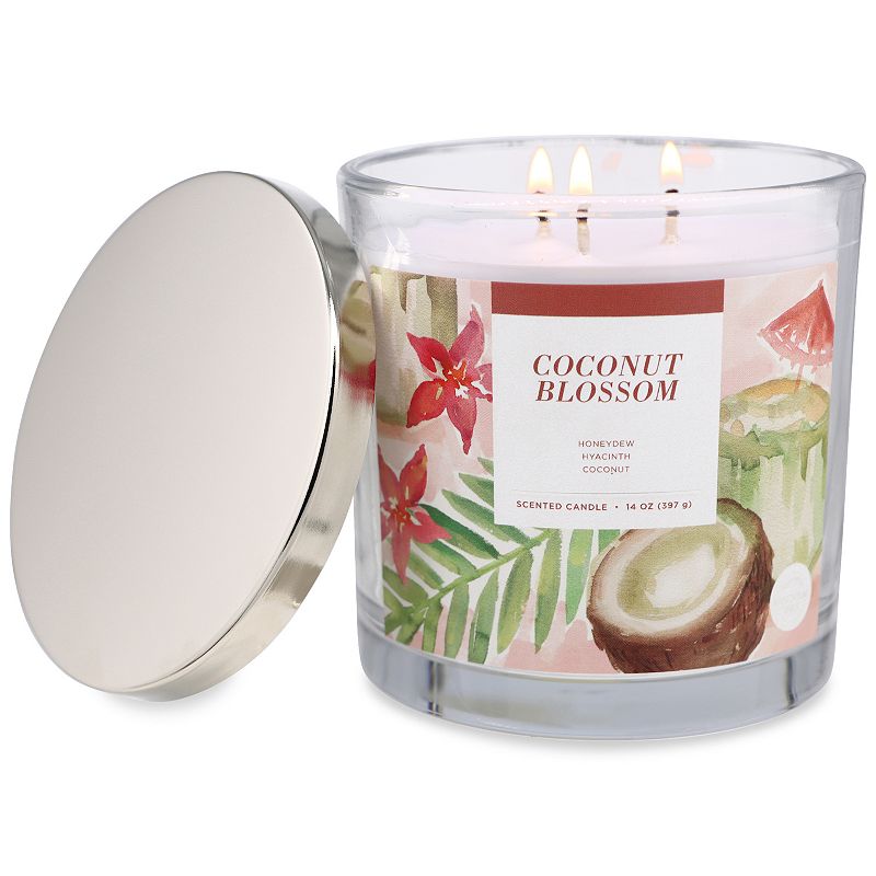 Sonoma Goods For Life Coconut Blossom 14-oz. Candle Jar, Grey