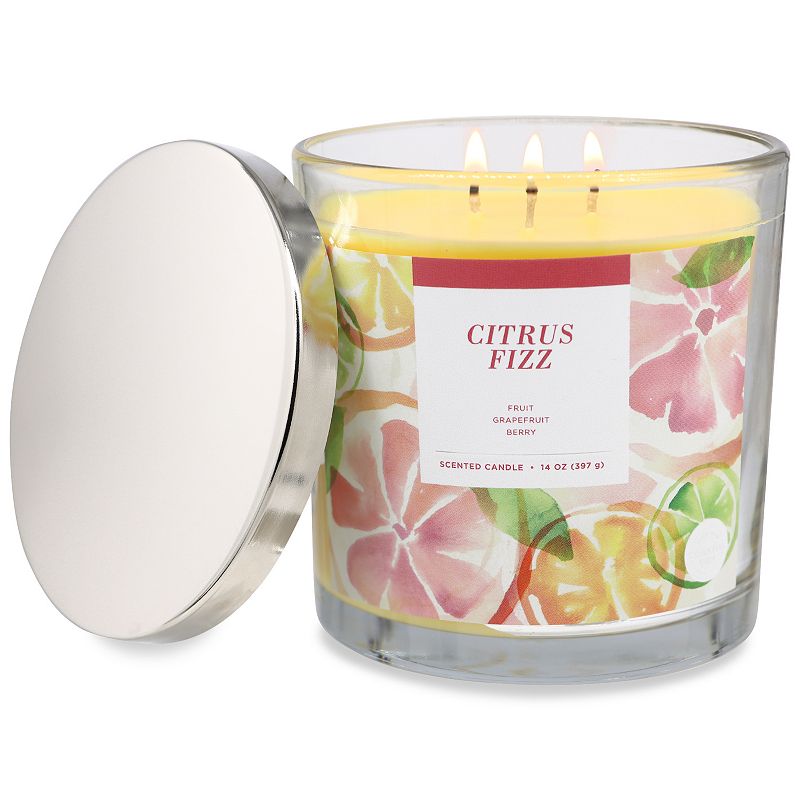Sonoma Goods For Life Citrus Fizz 14-oz. Candle Jar, Yellow