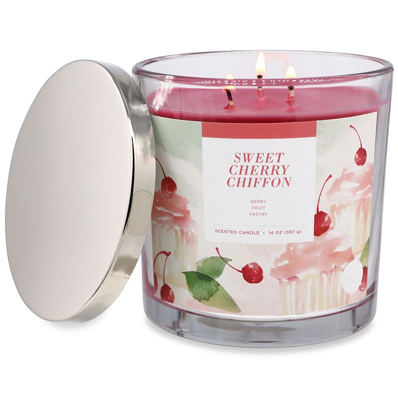 Sonoma Goods For Life Sweet Cherry Chiffon 14-oz. Candle Jar, Pink