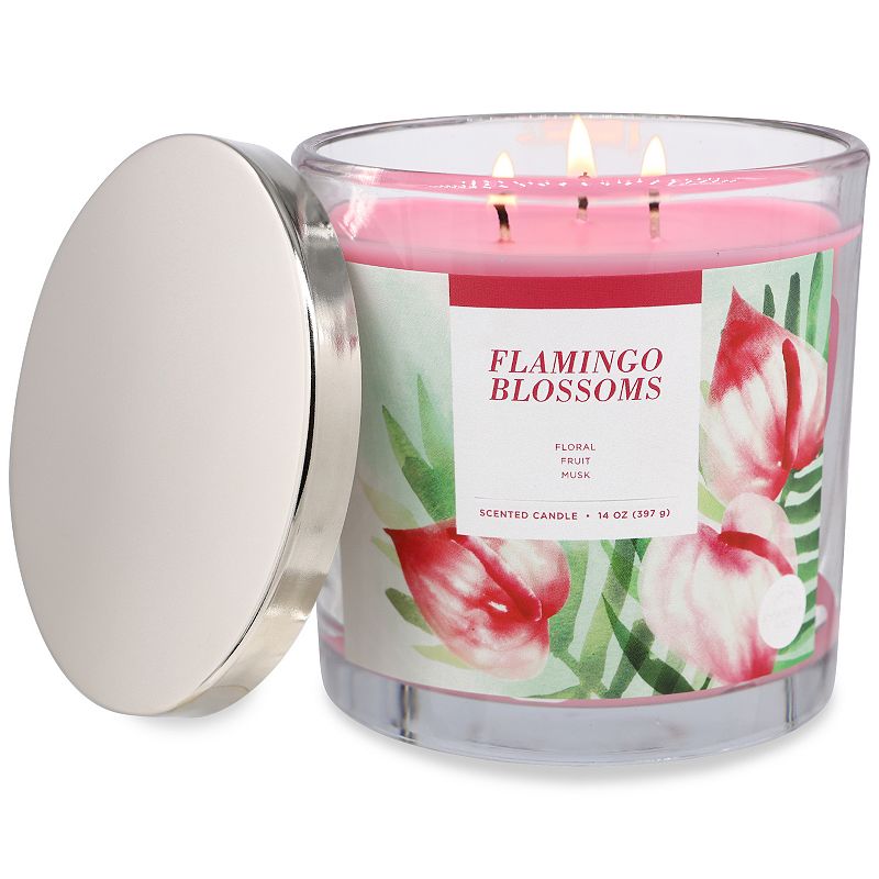Sonoma Goods For Life Flamingo Blooms 14-oz. Candle Jar, Pink