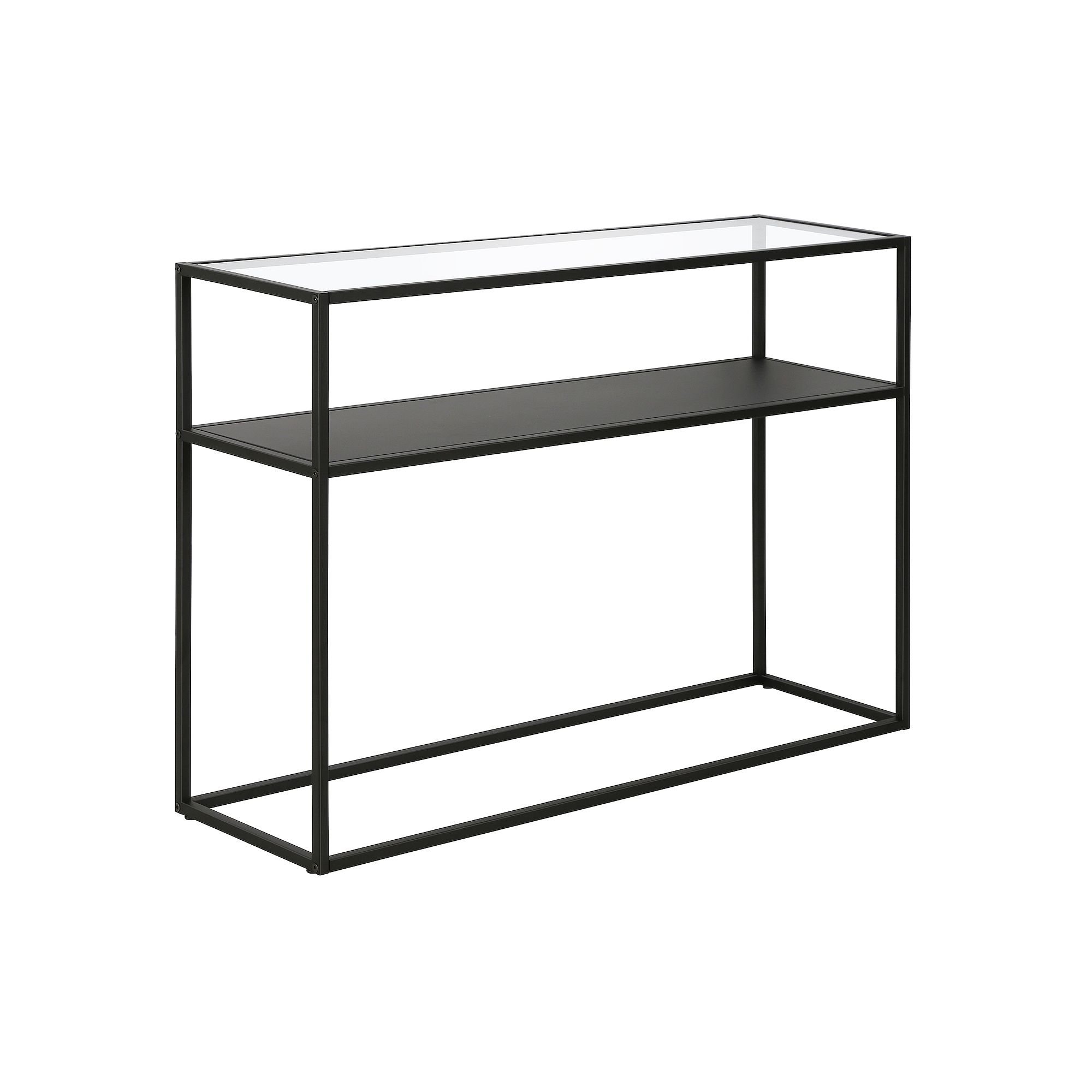 Finley & Sloane Nellie 2-Tier Console Table, Black Bronze Tempered