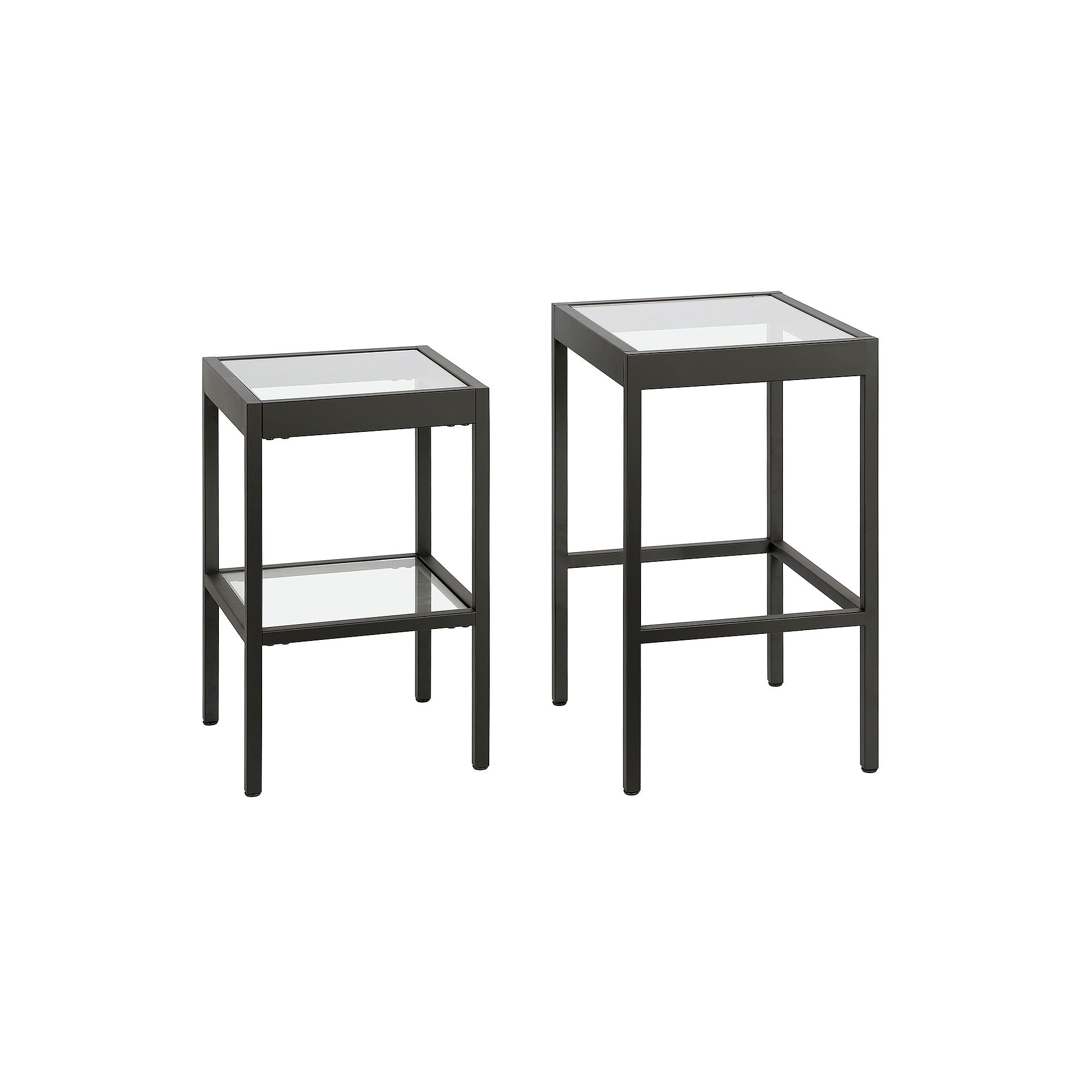 Finley & Sloane 2-Piece Alexis Square Side Table Set, Blackened Bronze