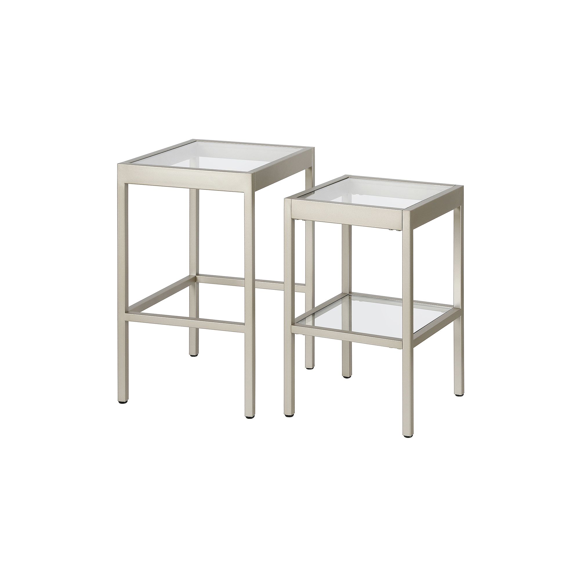 Finley & Sloane 2-Piece Alexis Square Side Table Set, Nickel