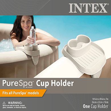 Intex PureSpa Attachable Cup Holder and Refreshment Tray Hot Tub Accessory, Tan