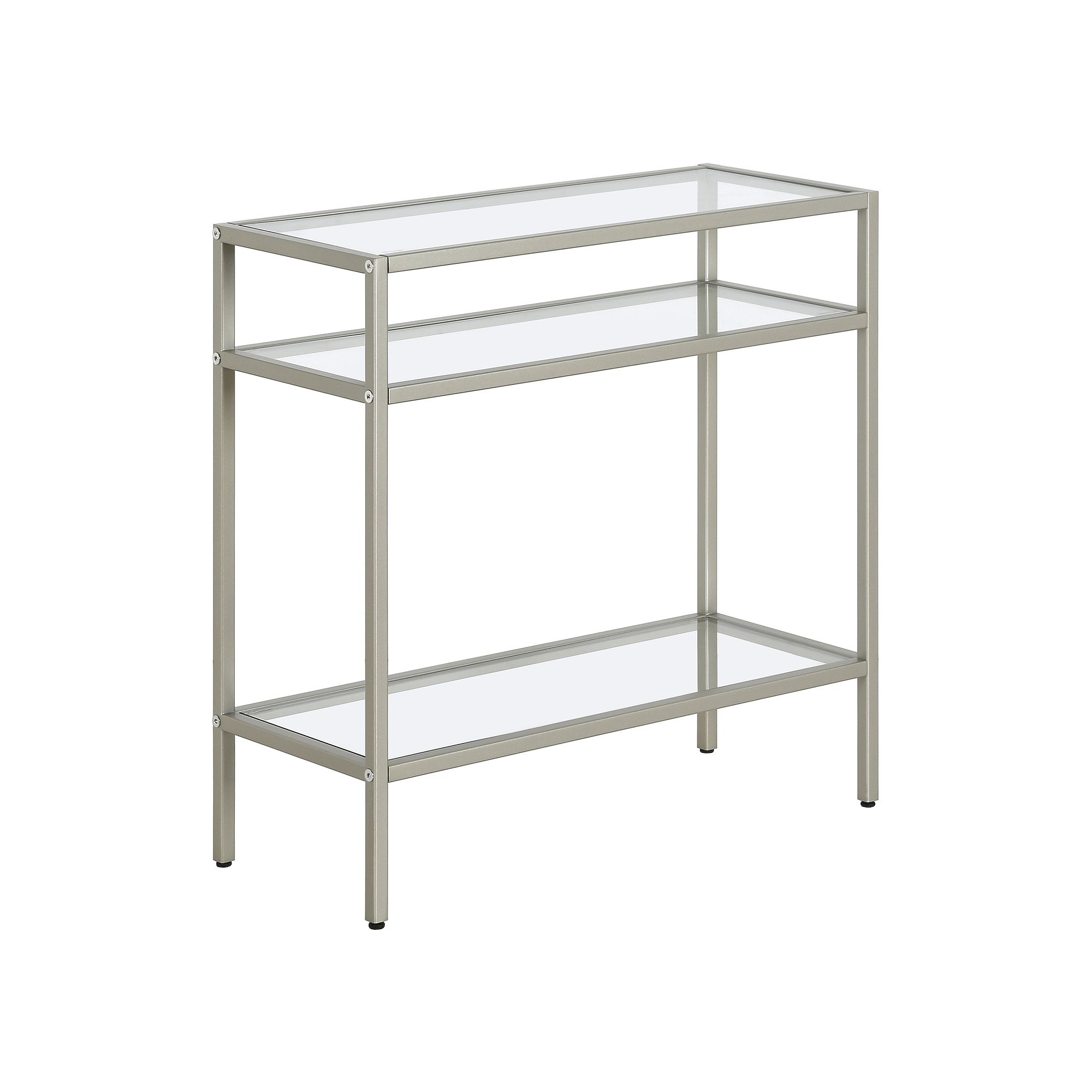 Finley & Sloane Sivil 3-Tier Side Table, Satin Nickel