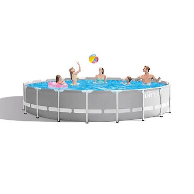 Intex 18ft x 48in Prism Frame Above Ground Swimming Pool Set with Pump