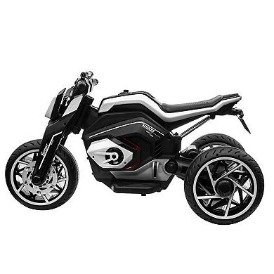 TOBBI 12V Battery Powered 3 Wheeled Ride On Motorcycle for Ages 3 and Up, Black