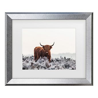 Highlander Cow Silver Framed Wall Art