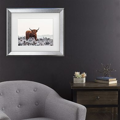 Highlander Cow Silver Framed Wall Art