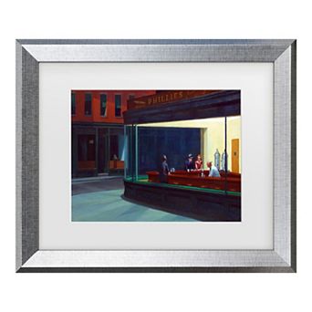 Edward Hopper Nighthawks Silver Framed Wall Art